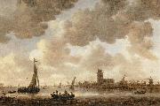 Jan van Goyen The Meuse at Dordrecht with the Grote Kerk. painting